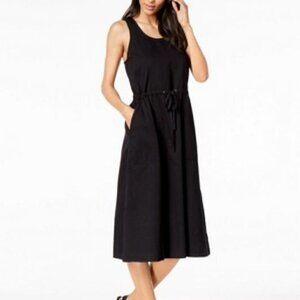 Eileen Fisher Soft Organic Twill Drawstring Dress